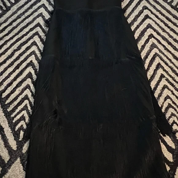 Fashion Nova Chic Black Fringe Backless Dress - Picture 7 of 8